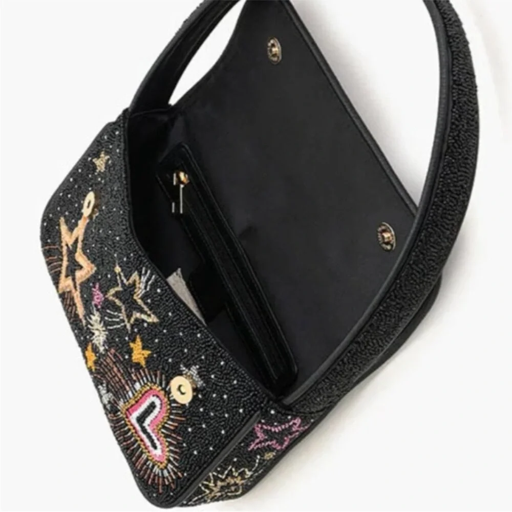 America & Beyond Evil Eye Hearts Stars Beaded Shoulder Bag Tik Tok Viral NWT - Picture 7 of 13